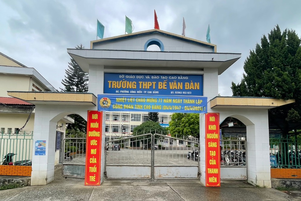 Trường THPT Bế Văn Đàn ở Thành phố Cao Bằng. Ảnh: V.T