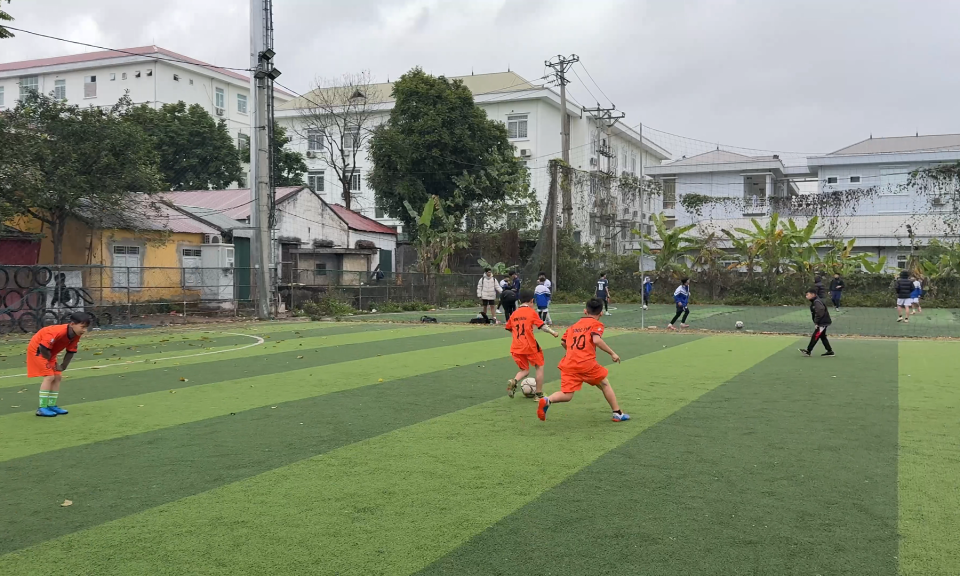 Giải b&oacute;ng đ&aacute; nam học sinh Tiểu học v&agrave; Trung học cơ sở phường T&acirc;n Giang