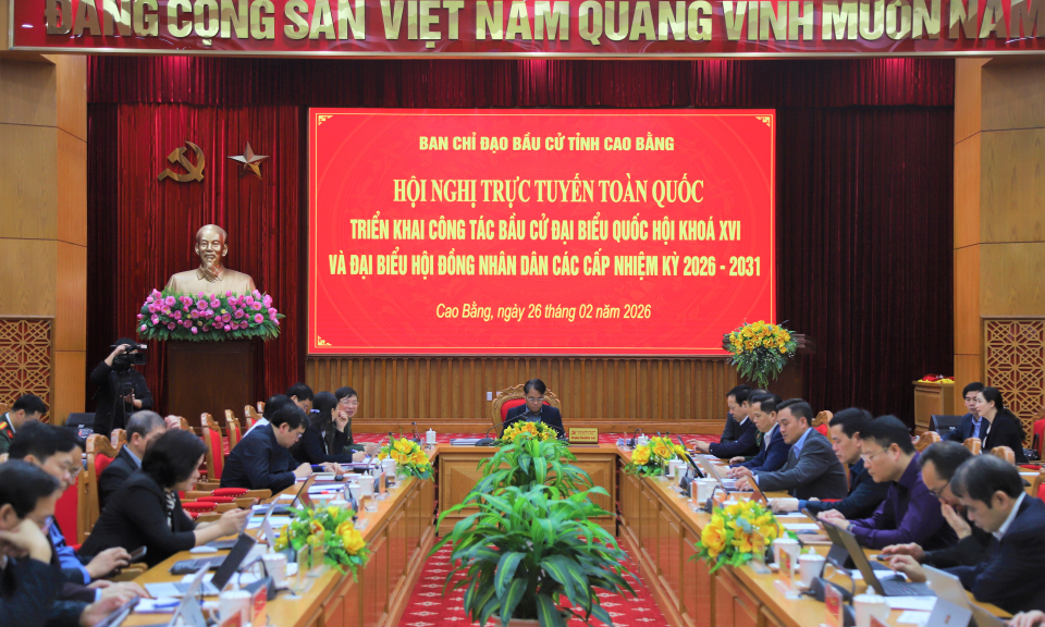 Hội nghị trực tuyến to&agrave;n quốc triển khai c&ocirc;ng t&aacute;c bầu cử đại biểu Quốc hội v&agrave; HĐND c&aacute;c cấp