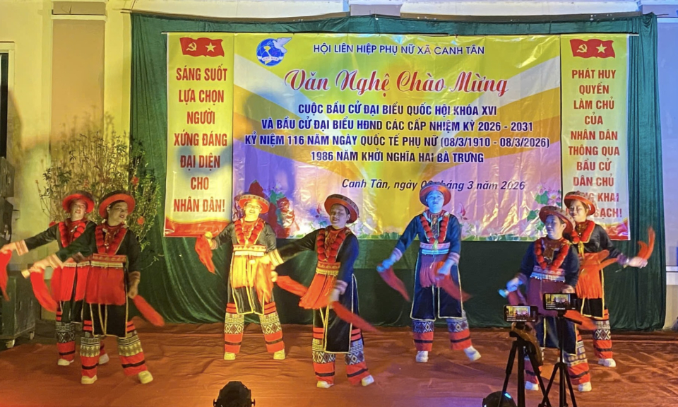 Chương tr&igrave;nh văn nghệ ch&agrave;o mừng cuộc bầu cử đại biểu Quốc hội kh&oacute;a XVI v&agrave; HĐND c&aacute;c cấp nhiệm kỳ 2026 - 2031