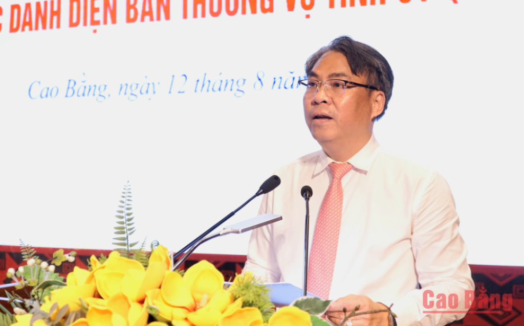 Đồng chí Phan Thăng An, Ủy viên Trung ương Đảng, Bí thư Tỉnh ủy, Chủ tịch HĐND tỉnh phát biểu kết luận hội nghị.