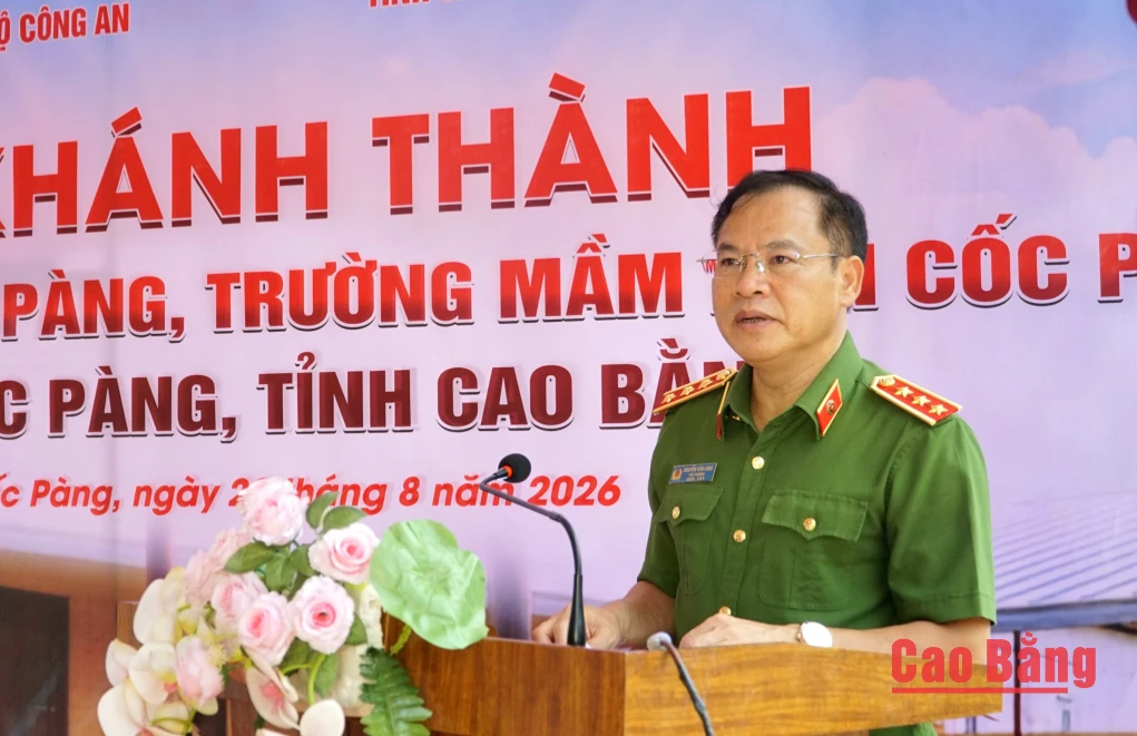 Thượng tướng Nguyễn Văn Long, Thứ trưởng Bộ Công an phát biểu tại buổi lễ.