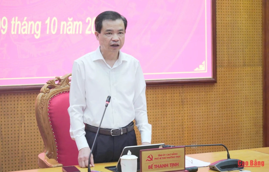 Phó Bí thư Thường trực Tỉnh ủy, Trưởng Đoàn đại biểu Quốc hội tỉnh Bế Thanh Tịnh phát biểu kết luận.